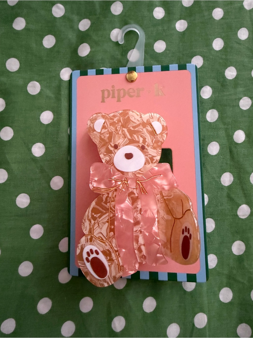 Piper K bear hair clip new